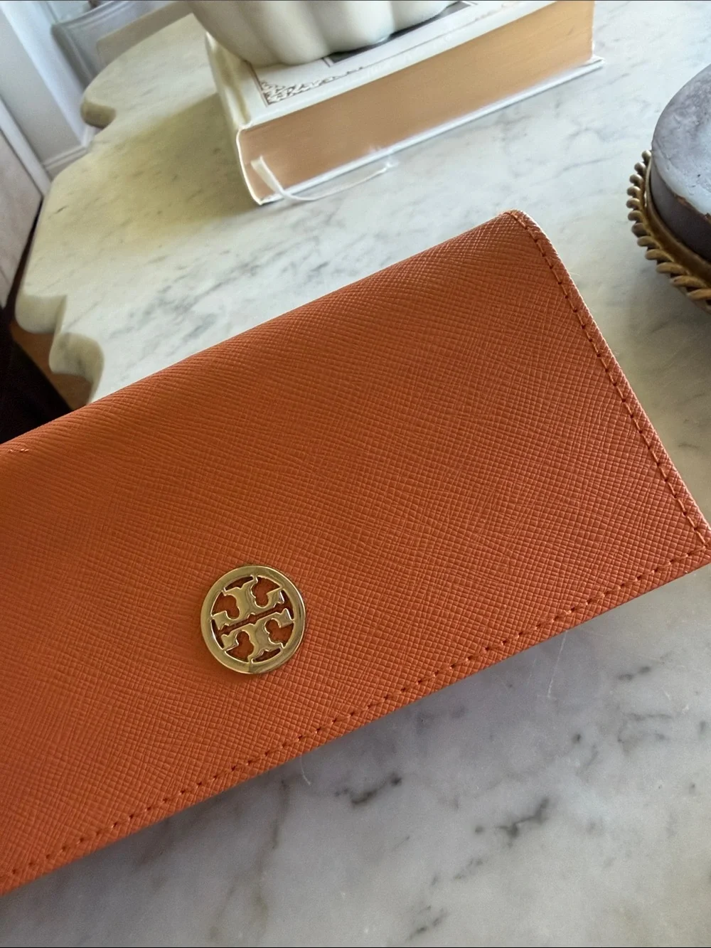 Tory Burch Gold Frame Aviator Sunglasses with Orange Case